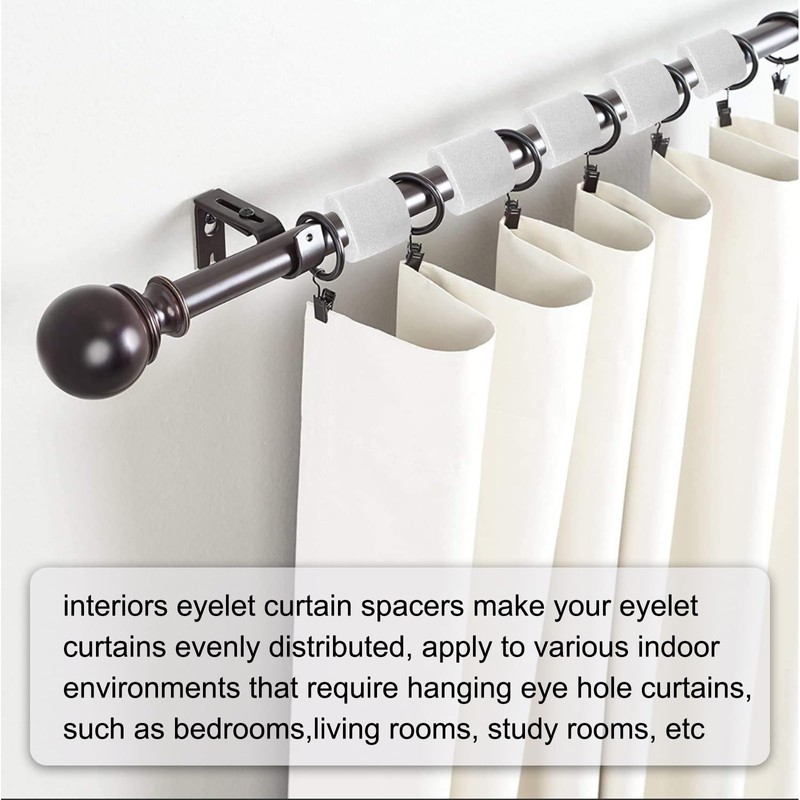 20 Pcs Curtain Spacers, Plastic Spacers for Eyelet Curtains, 50mm
