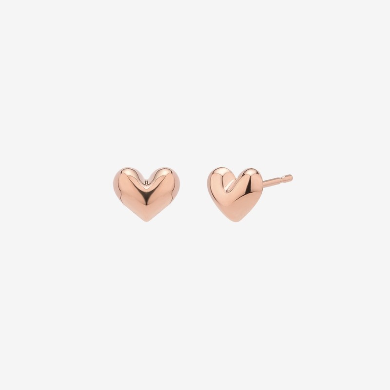 Gold&Deer 14K Goldfield Mini Plump Heart Earrings White Gold /