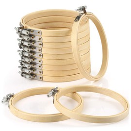 Pllieay 12 Pieces 4 Inch Embroidery Hoops Cross Stitch Hoop Ring for Art Craft Handy Sewing and Christmas Decoration