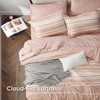 Bedsure King Comforter Set 7 Pieces, Dusty Pink Striped Bedding