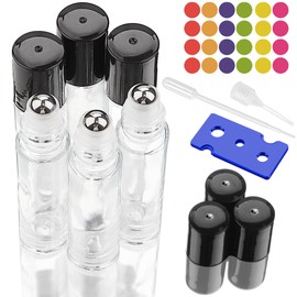 DKBT Roll on Glasflaschen für ätherisches öl 6 Stück transparent Roll on öl Flasche Leer 10ml Rollon Flaschen für öle mit Edelstahl-Roller Ball ätherische öle Roll on für ätherische Öle,Parfüm