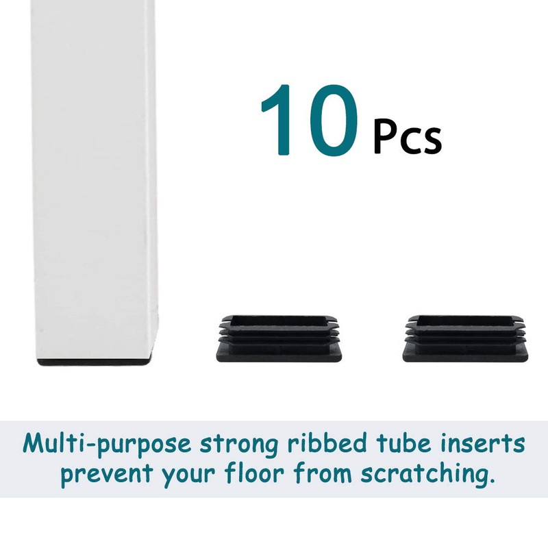 sourcingmap 10pcs 30 x 60mm Plastic Rectangle Ribbed Tube Insert