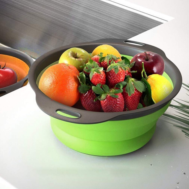 QiMH Collapsible Colander Set of 3-2 PC 4 Quart and