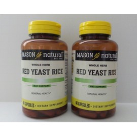 MASON NATURAL Red Yeast Rice Capsules - 60ct, Pack of 2