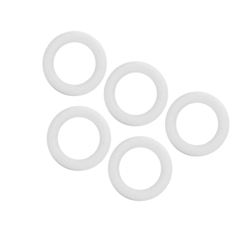 5pcs Baby Soft Silicone Teething Ring Toy Infant Safe Elastic