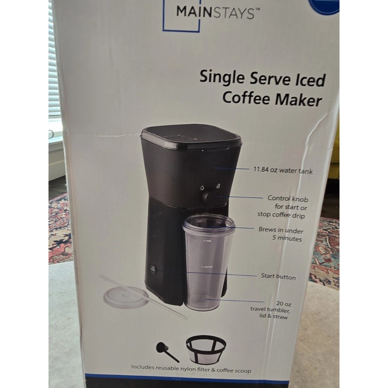 Mainstays 28035441 Iced Coffee Maker with 20 fl oz Reusable