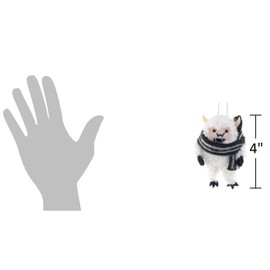 The Bridge Collection 4" Fuzzy Yeti Ornament - Whimsical Winter Creature Decoration for Christmas Tree - Fuzzy Monster Christmas Ornament