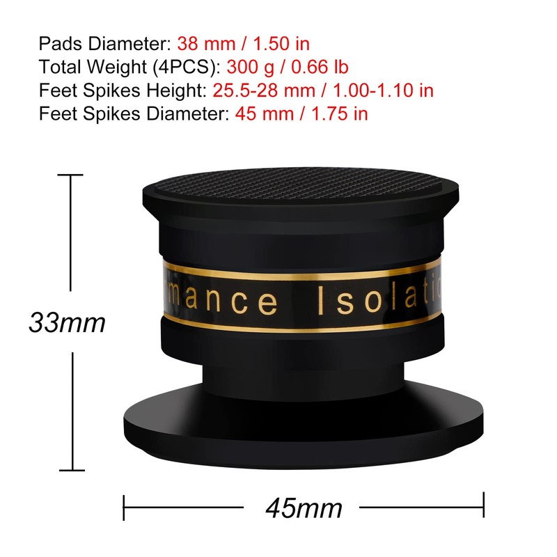 Monosaudio 4Pcs Speaker Spike Insulator Speaker Audio Insulator Aluminum Speaker