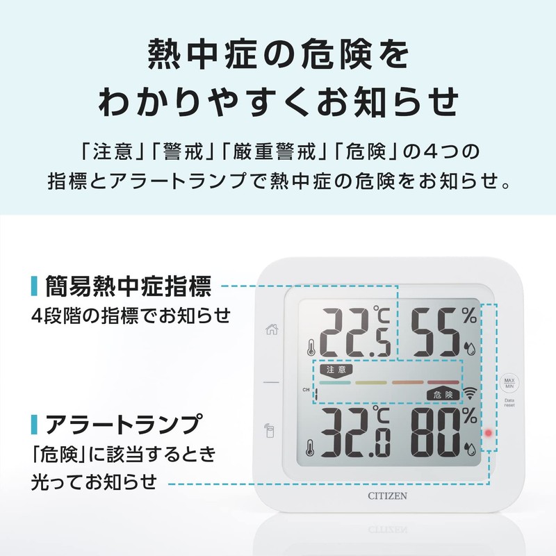 Citizen Cordless Thermometer/Hygrometer THM527 Multi-Channel Compatible