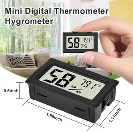 Humidity Meter Indoor Thermometer 6-Pack Mini Digital Thermometer Hygrometer Indoor Temperature Humidity Meters Gauge LCD Display Fahrenheit (℉) for Humidors, Greenhouse, Reptile Tank, Cellar, Closet