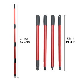 Maobeez 1 PCS Mop Handle Replacement Accessories, Adjustable Four-Section Mop Pole for Easy Installation, Only M-op Handle are Included