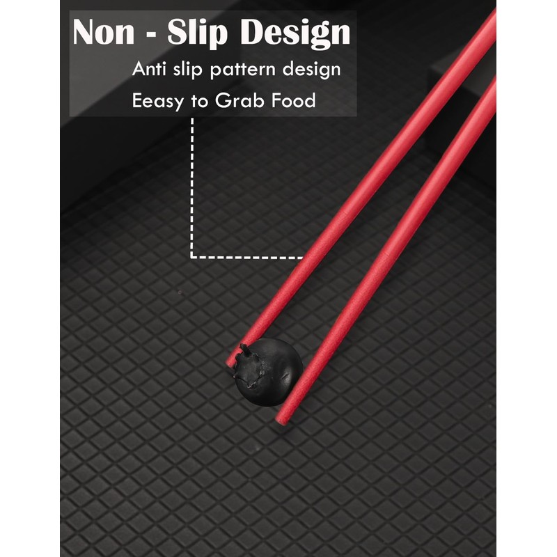 Reusable Chopsticks 5PC - Dishwasher Safe Non-slip Chinese Japanese Style
