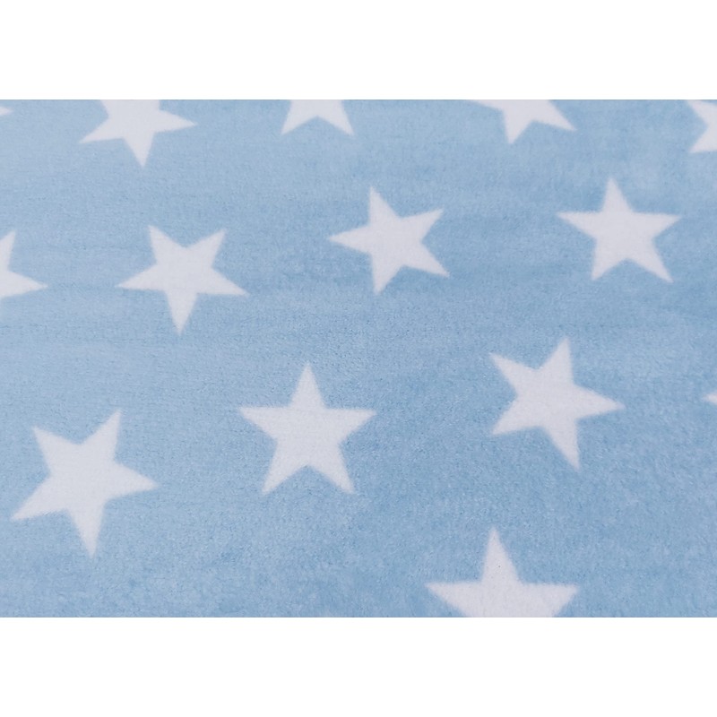 Double Sided Super Soft Fleece Fabric Blue Star 150cm x