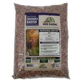 BioLogic New Zealand Endurance Radish, New Generation of Radish Developed for Deer, Drought Tolerant, Increased Cold Tolerance, High Forage Value, 4 lb Bag Plants 1/2 Acre