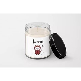 SpreadPassion Taurus Candle - Soy Wax Candle - Hand Poured Candle - 9 oz Vanilla