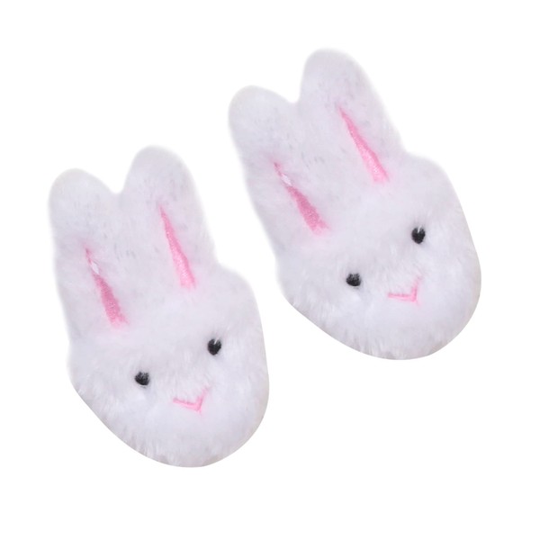 Sophia's 18" Baby Doll Bunny Slippers, Dolls Shoes with Fluffy Rabbit Ears and Stitched Nose, Shoes for Dolls, White, Dolls Footwear, Doll Not Included