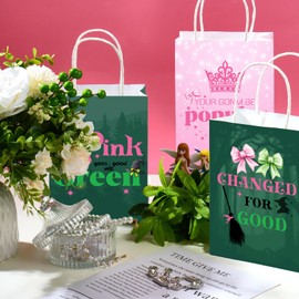 32pcs Pink and Green Birthday Gift bags,Wicked-Witch Goodie Bag Pink and Green Theme party favors