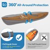 Kayak Cover 600D, Waterproof Full Coverage Canoe Cover with Zipper,