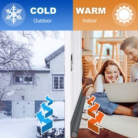 Door Draft Stopper, 37 Inch Adjustable Under Door Draft Blocker Sound Proof Draft Guard for Bottom of Doors Seal Gap, Reduce Noise, Cold Air, Dust, Odor, Light, Fit for Interior/Exterior Doors