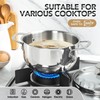 MICHELANGELO Stainless Steel Pot Set with Lids 1QT & 2QT