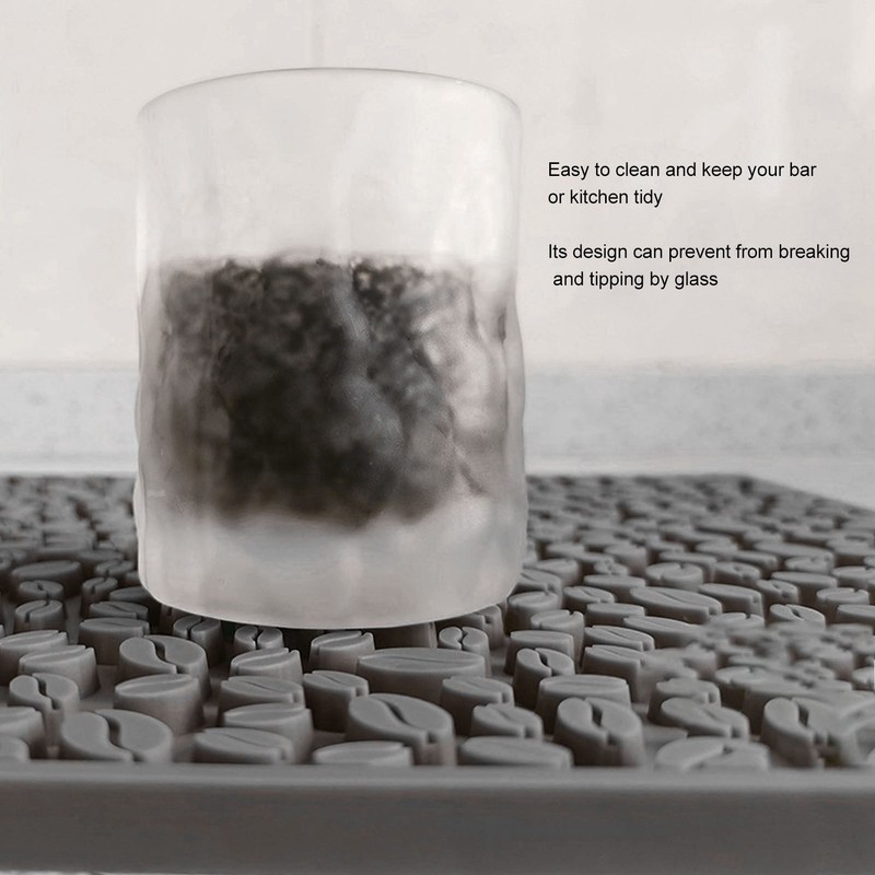 Coffee Bar Mat PVC Silicone Non Slip Rectangular Heat Resistant