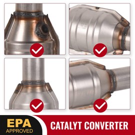 TOPAZ 2 pack 2.25" Inlet/Outlet Universal Catalytic Converter with O2 Port Heat Shield Direct-Fit EPA Compliant