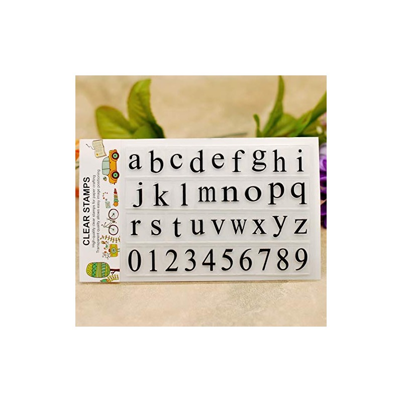 KWELLAM 2pcs/lot ABC English Alphabet Capital Lower Case Numbers Clear