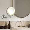 JERDON Wall-Mounted Makeup Mirror with LED Lighting - Lighted Makeup