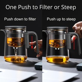 Enchanti Tea Pot, Magic Teapot with Strainer, Water Separation Borosilicate Glass Teapot, Magnetic witchcraft Teapot for Loose Tea, Enchantipot with Infuser (Silver, 20.3oz)