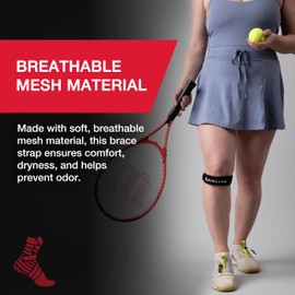 MUELLER Sports Medicine Jumper's Knee Single Strap for Men and Women, Knee Compression and Pain Relief Support, Ideal for Osgood-Schlatter's, Patellar Tendinitis, Black, One Size