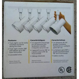 White EDISON E9301 Roundback Track Light, White with Black Baffle 50W R20 - NEW