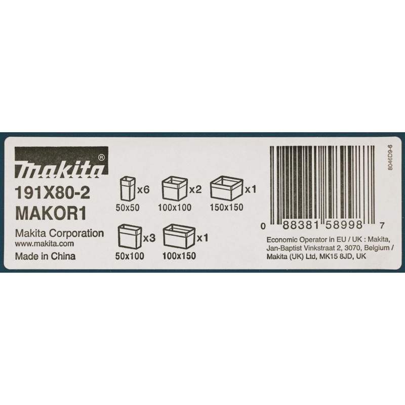 Makita 191X80-2 Clear Lid Makpac with Inserts