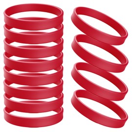 ZIQON Wholesale Rubber Bracelets Solid Color Silicone Wristbands Blank Stretch Silicone Wristbands Colorful Rubber Bracelets for Women Men Gifts (Quantity: 12 PCS, Red)