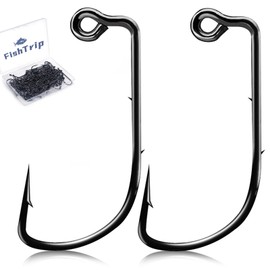 FishTrip Baitholder Jig Fishing Hooks, 50pcs 90-Degree Aberdeen Long Shank Hook Jig Maker for Freshwater Saltwater Fly Tying (Size 1/0)