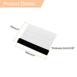 QUARKZMAN 5 Stück Vinyl-Rakel, Filzkanten-Vinyl-Wrap-Decal-Rakelwerkzeug, 4-Zoll-Autovinyl-Folien-Schaber-Kunststoffrakel für Autowrap, Schildherstellung, Fenster, Weiß, Rechteckig