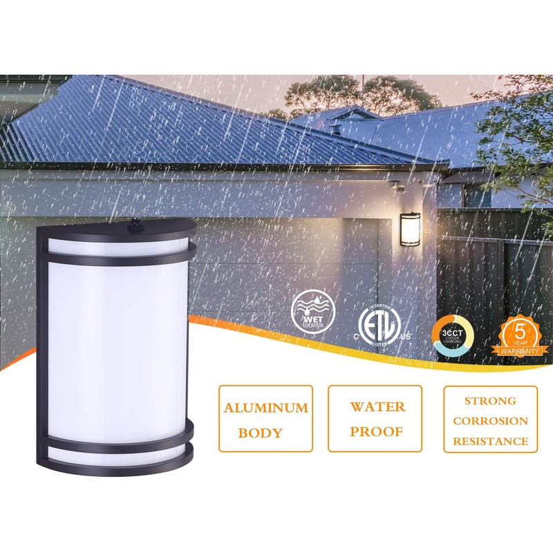 Cloudy Bay Dusk to Dawn LED Outdoor Wall Sconce,3000K /4000K