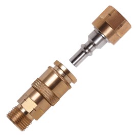 ROTHENBERGER Industrial Gas Quick Coupling with Union Nut in Set with D4 Coupling Pin with Male Thread for Fuel Gas G3/8 LH