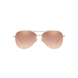 Coach HC7079 Sunglasses, Light Gold/Rose Gold Gradient Mirrored, 58 mm