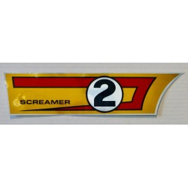 Sears Screaner 1960s Sears Screamer 2  muscle banana bicycle chainguard decal gold background
