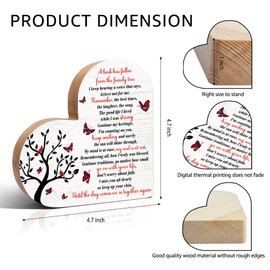 Haizct A Limb has Fallen from the Family Tree Cardinal Wooden Heart Plaque Sign, Memory Gifts for Loss Loved Ones, Sympathy Funeral Gifts, Bereavement Condolences Gifts for Grandmother Mom Sister BFF