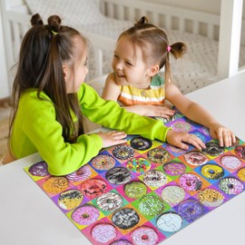 Nattork Jigsaw Puzzles 100 Pieces for Kids Youth Puzzle Beginner (Donuts) Pieces Fit Together Perfectly