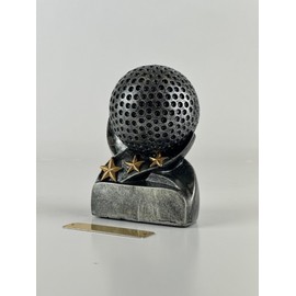 SilverTrophy: Golf Ball Trophy Award, Longest Drive, Nearest the Pin, Golfing Holiday Tournament Prize, Bandit, Winners, Stag Do's, Corporate Golf Days, 3D Ball, Silver & Gold Gift, Engraving Plate