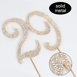 Decoración para tarta de Lindar, con diamantes de imitación, 29 unidades, color plateado, Dorado