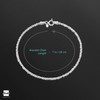 Amberta 925 Sterling Silver 2 mm Snow/Rock Chain Bracelet Length