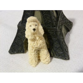 Rare Sandicast USA Barkitecture Poodle & Eiffel Tower Dog House Statue in Box