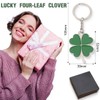 PNPGDYK 2 Pcs Green Shamrock Keyring Zinc Alloy Lucky Four