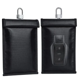 DORIDOMI Faraday Key Fob Protector, 3.9” x 8” Large Fireproof & Water Resistant Faraday Pouch for Car Keys, Car RFID Signal Blocking Pouch, Car Security Protection Anti-Theft Case (2 Pack)