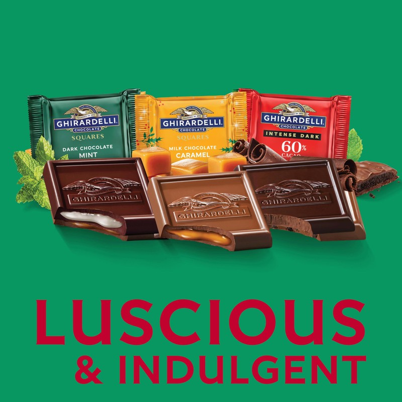 GHIRARDELLI Holiday Classic Chocolate Assortment Squares, 8.6 oz Bag