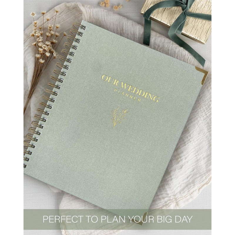 Wedding Planner Book and Organizer, Elegant Linen Cover Wedding Planning