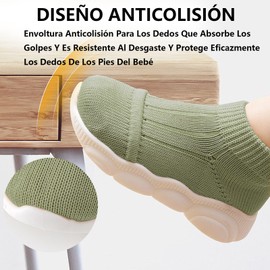 Zapatos Calcetín para Bebe, Zapatos Antideslizantes Bebe de Silicona,Zapatos de bebé suaves, cómodos y transpirables,Adecuado para bebés y niños pequeños de 6 a 48 meses (Verde, Bebé, 12.5 cm, Medición, Sistema tallas calzado JP)